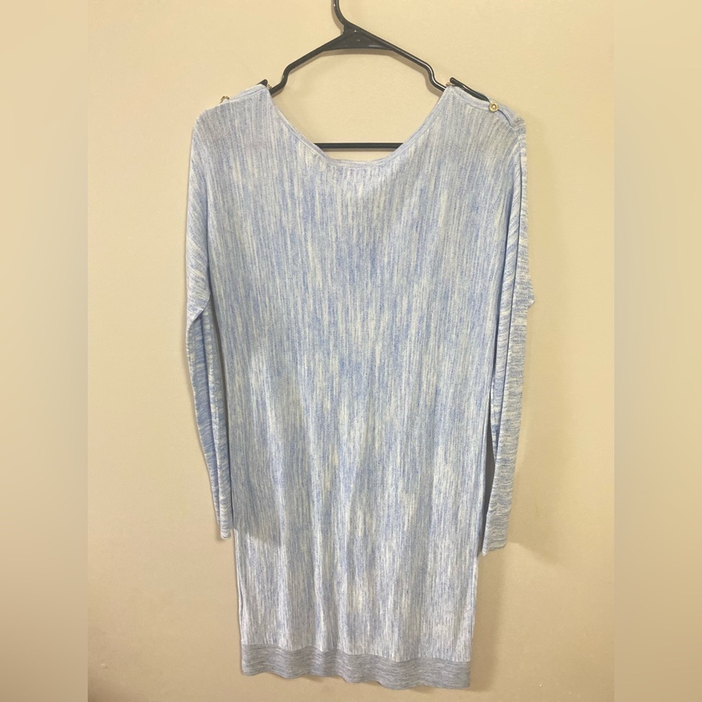 Lilly Pulitzer Size XS Jupiter Dress Lapis Blue Kangaro Pocket Wool Cotton Blend - Picture 4 of 14